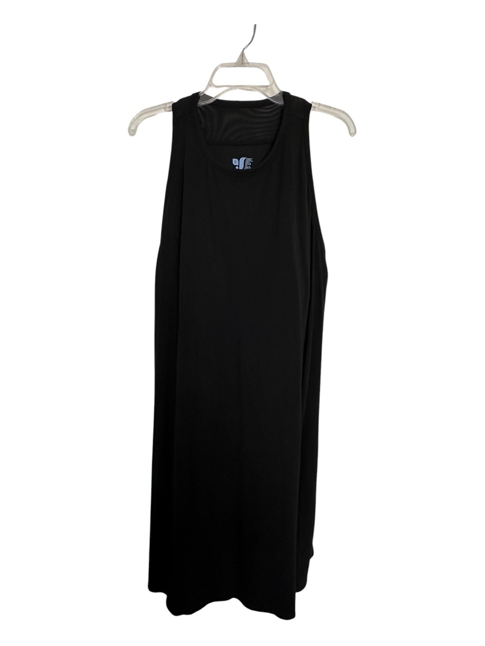 Shebird Size 8 Black Modal Sleeveless Dress Built-In Bra Mesh Back Pockets